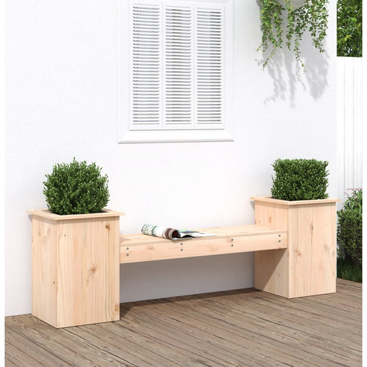 Banc Avec Jardinières 184,5X39,5X56,5 Cm Bois Massif De Pin