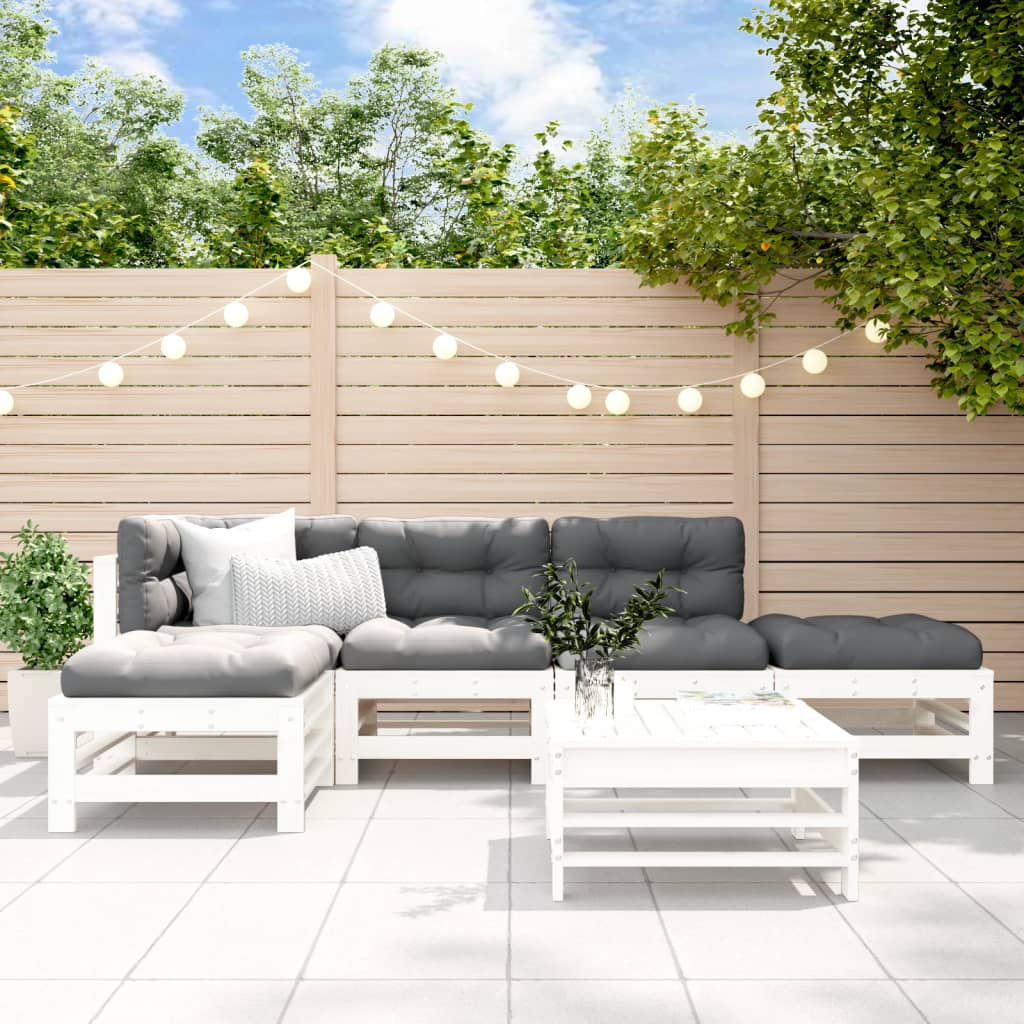 Salon De Jardin 6 Pcs Bois De Pin Massif