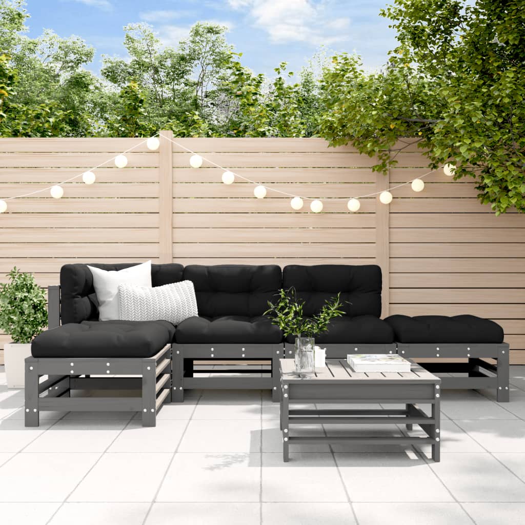 Salon De Jardin 6 Pcs Bois De Pin Massif