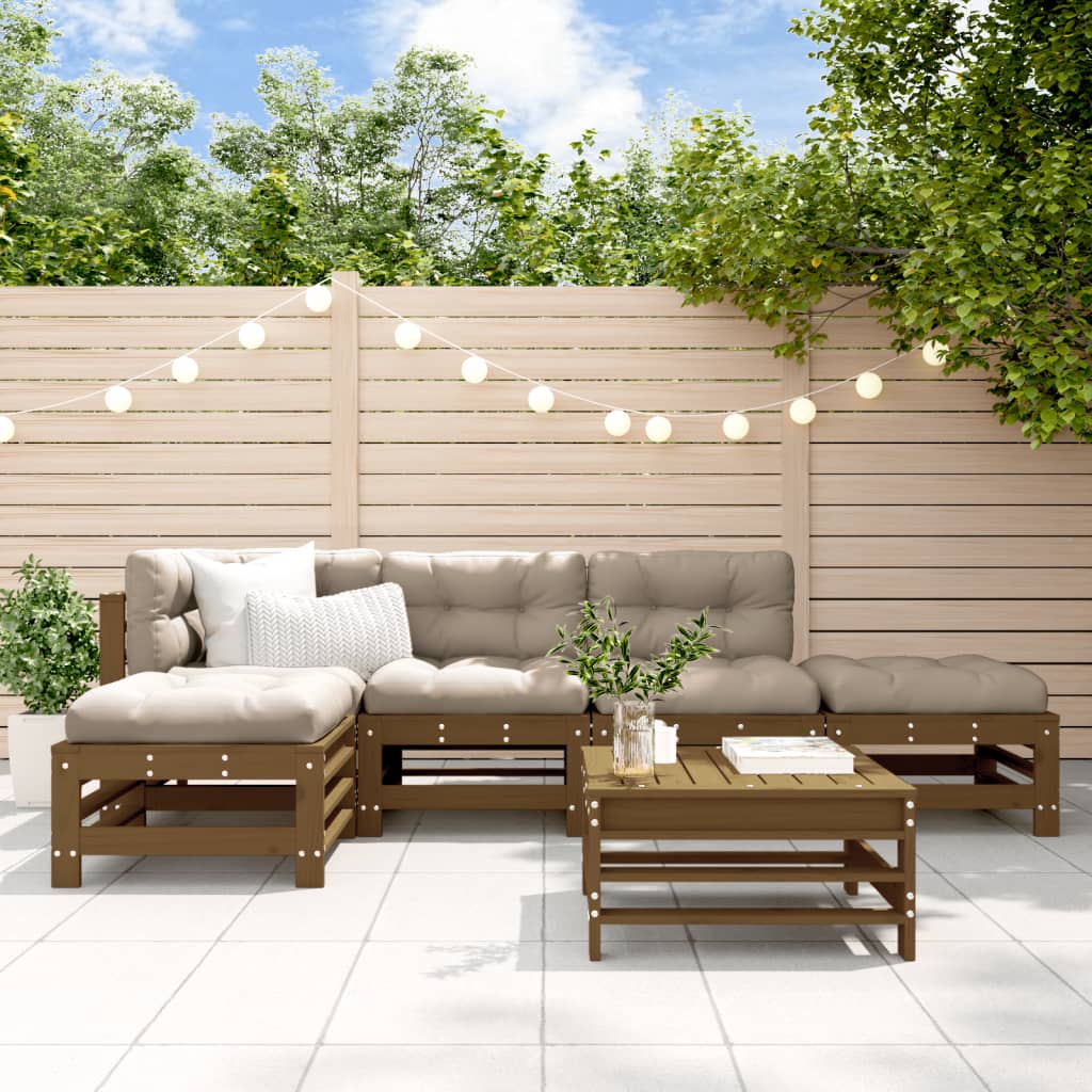 Salon De Jardin 6 Pcs Bois De Pin Massif