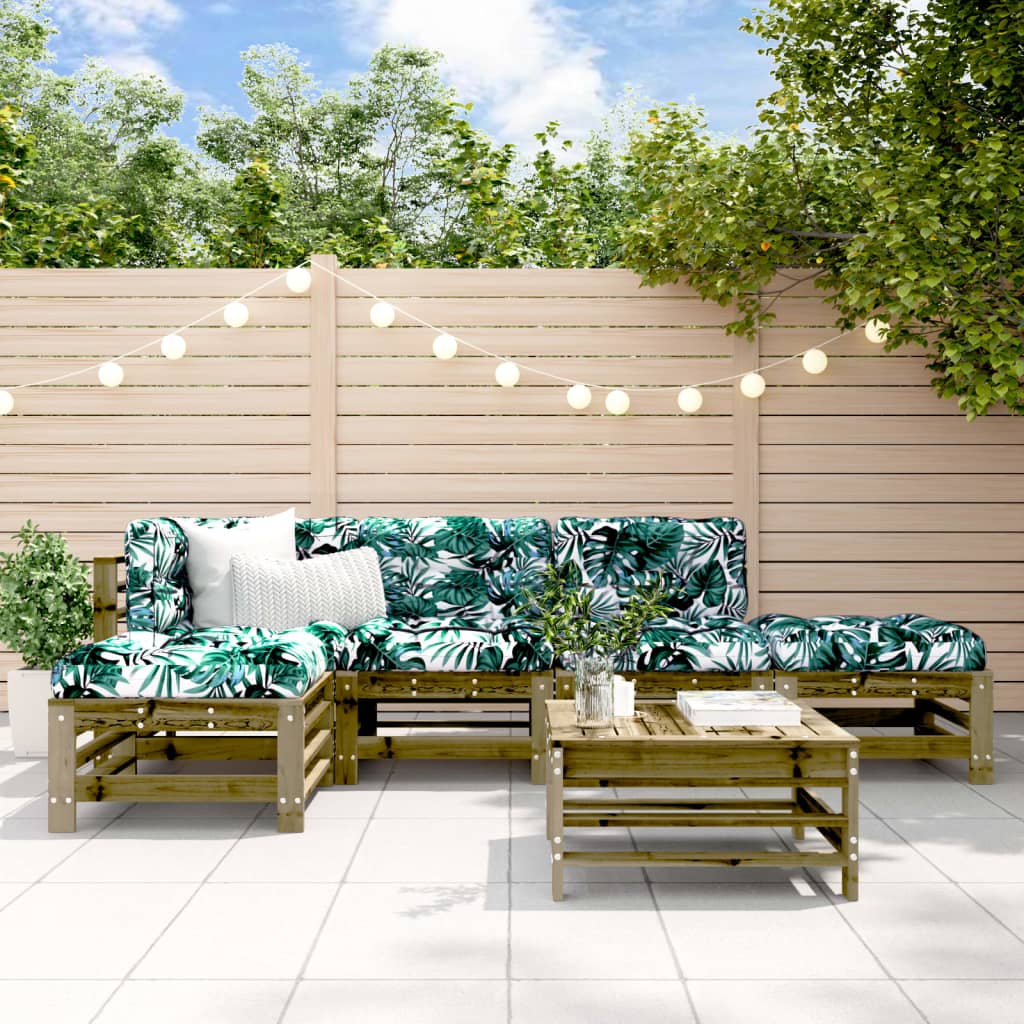 Salon De Jardin 6 Pcs Bois De Pin Massif