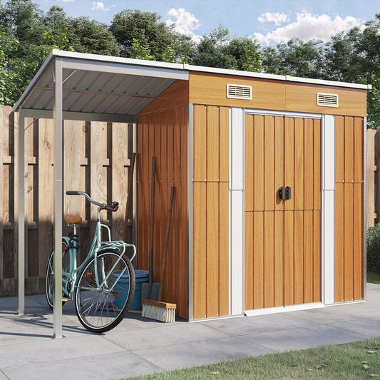 Abri De Jardin Avec Toit Prolongé 277X110,5X181 Cm