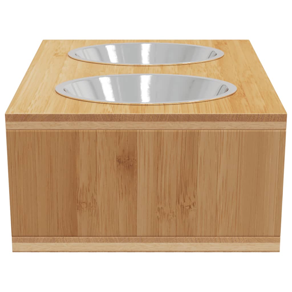 Bols Surélevés Pour Chiens 35,5X18X10,5 Cm Bambou