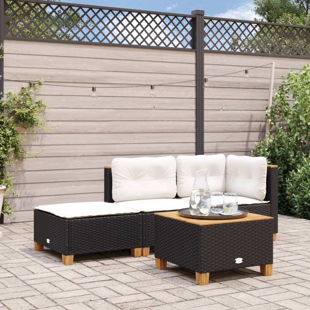 Tabouret De Jardin Et Coussin 63,5X56X32Cm Résine Tressée