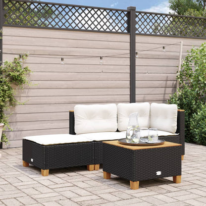 Tabouret De Jardin Et Coussin 63,5X56X32Cm Résine Tressée