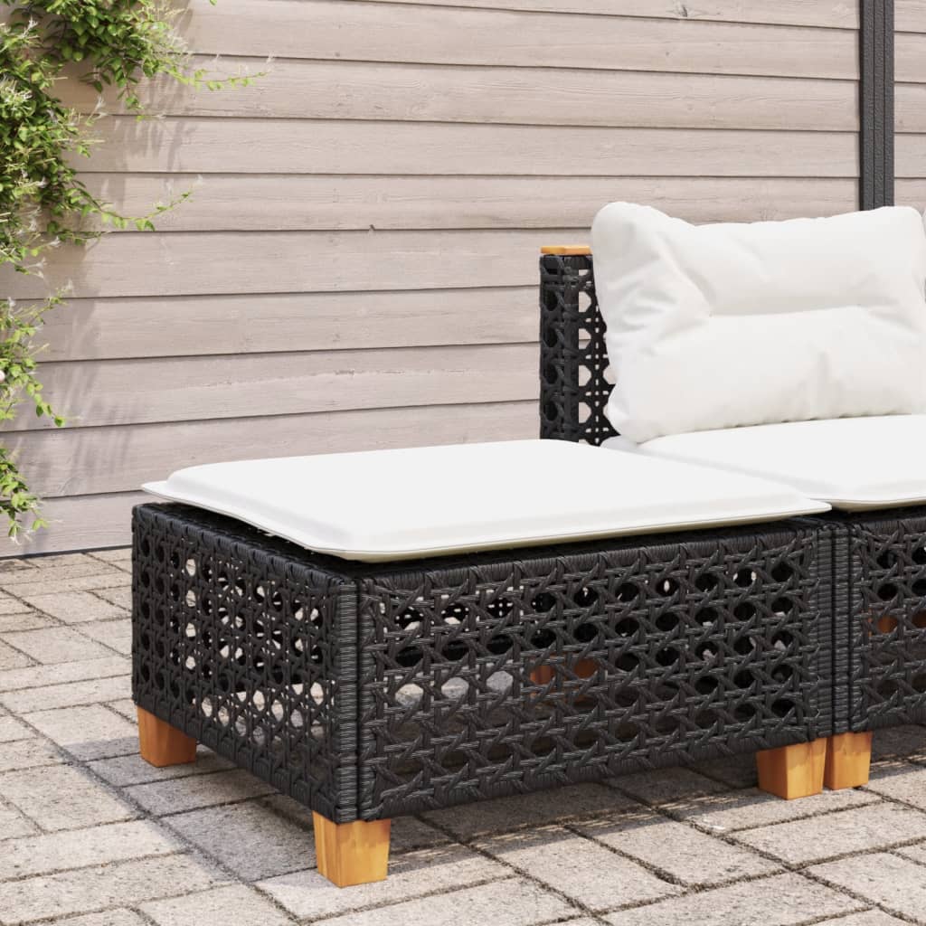 Tabouret De Jardin Et Coussin 63,5X56X32Cm Résine Tressée