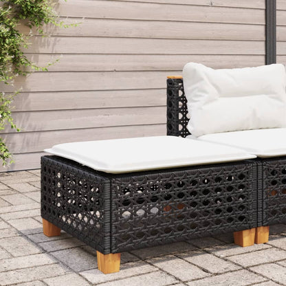 Tabouret De Jardin Et Coussin 63,5X56X32Cm Résine Tressée