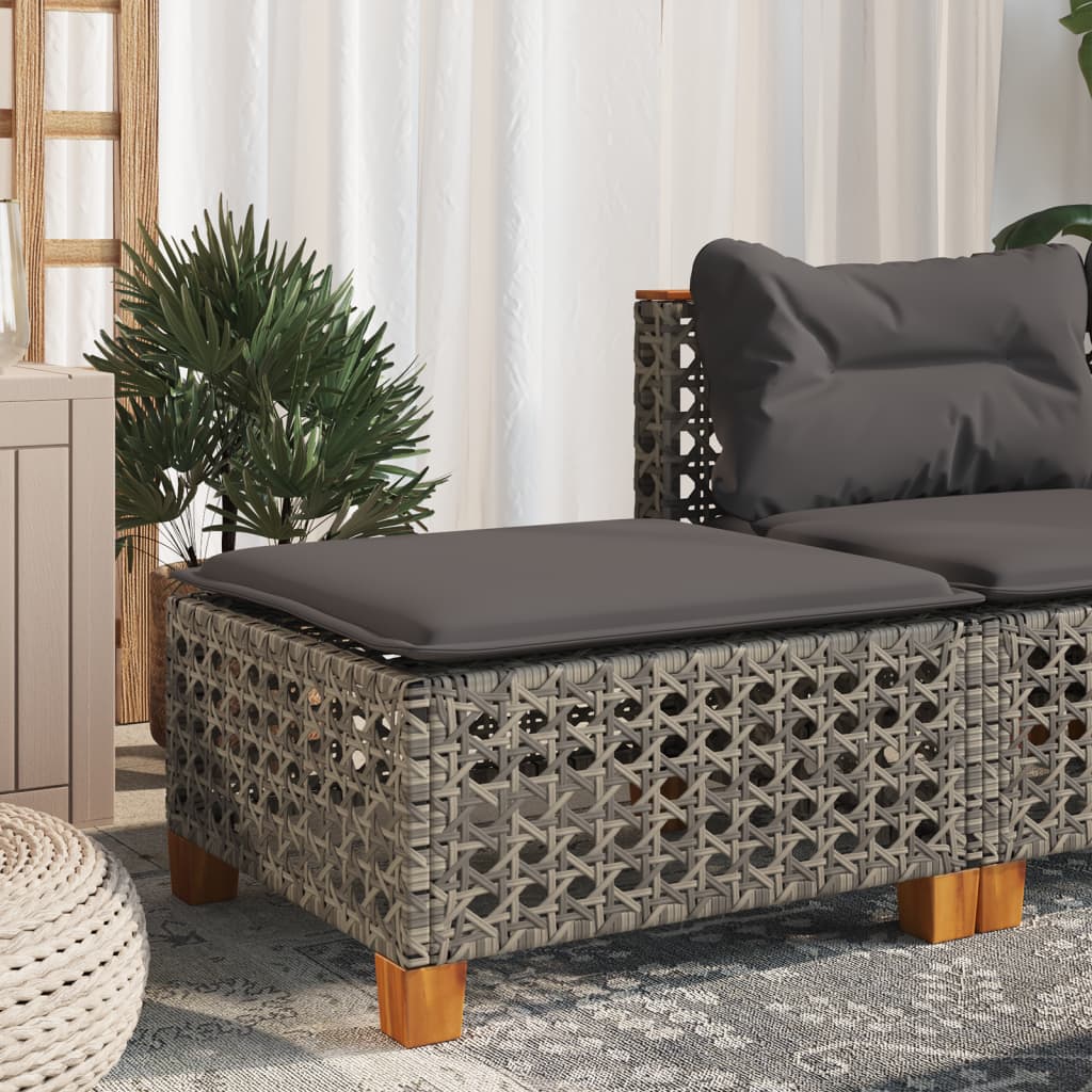 Tabouret De Jardin Et Coussin 63,5X56X32Cm Résine Tressée