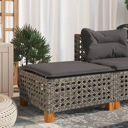 Tabouret De Jardin Et Coussin 63,5X56X32Cm Résine Tressée