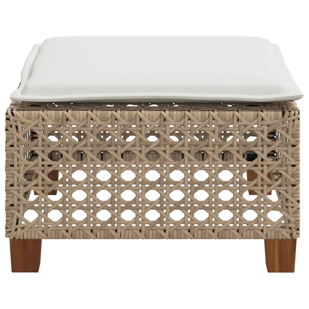 Tabouret De Jardin Et Coussin 63,5X56X32Cm Résine Tressée