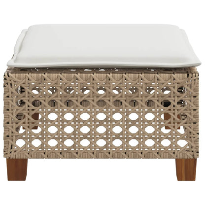 Tabouret De Jardin Et Coussin 63,5X56X32Cm Résine Tressée
