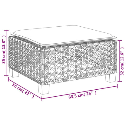 Tabouret De Jardin Et Coussin 63,5X56X32Cm Résine Tressée