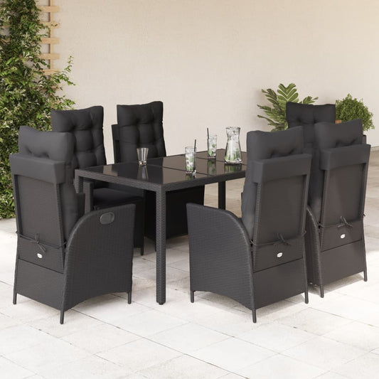 Ensemble À Manger De Jardin Coussins 7Pcs Résine Tressée