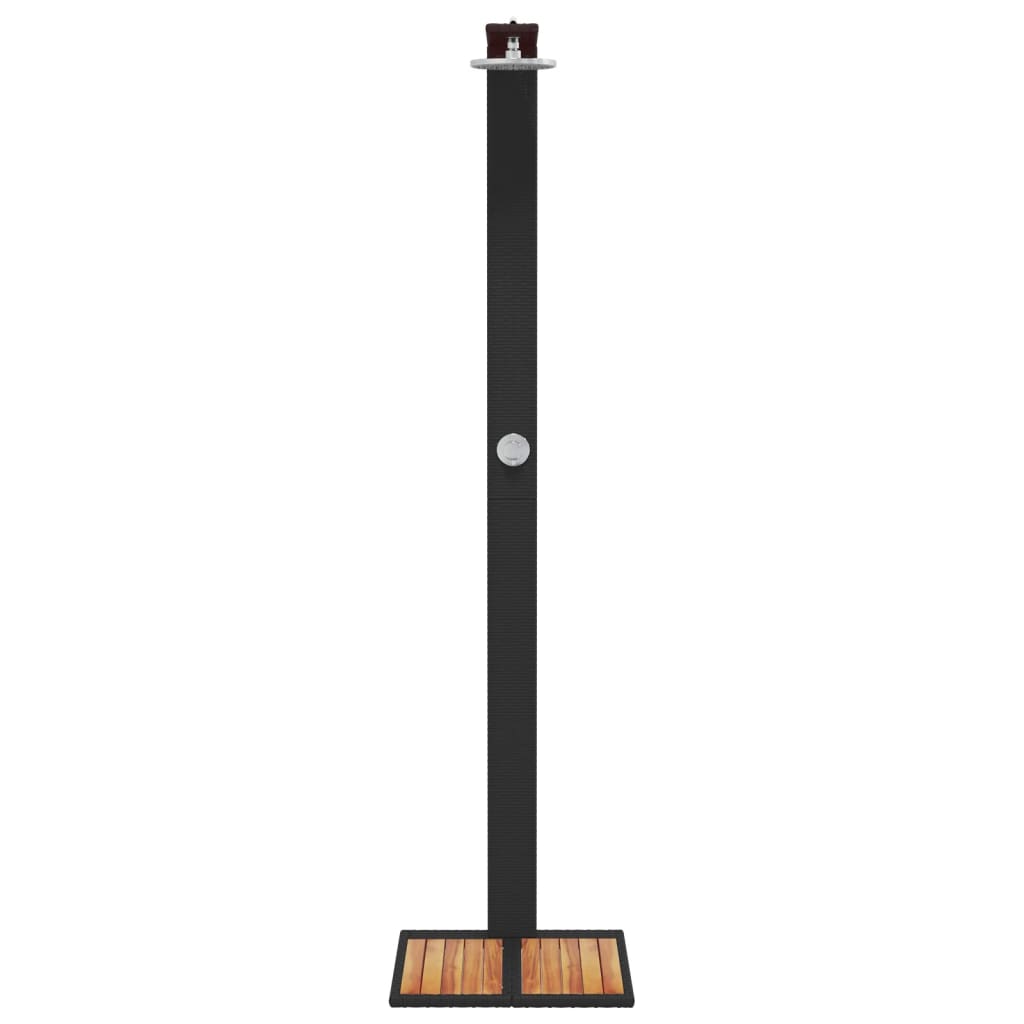 Douche D'extérieur 50X55X224 Cm Résine Tressée Bois Acacia