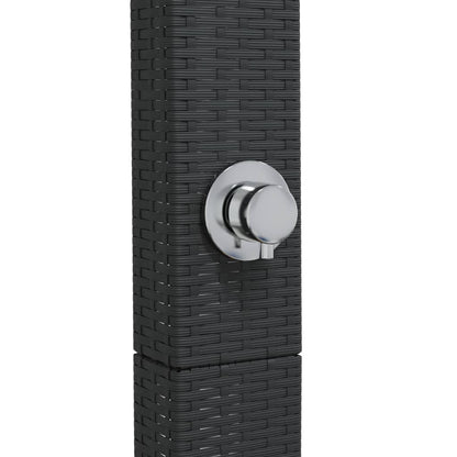 Douche D'extérieur 50X55X224 Cm Résine Tressée Bois Acacia