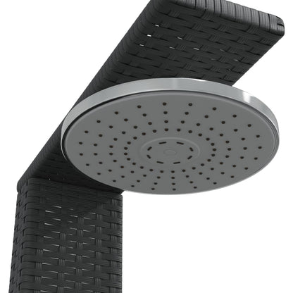 Douche D'extérieur 50X55X224 Cm Résine Tressée Bois Acacia