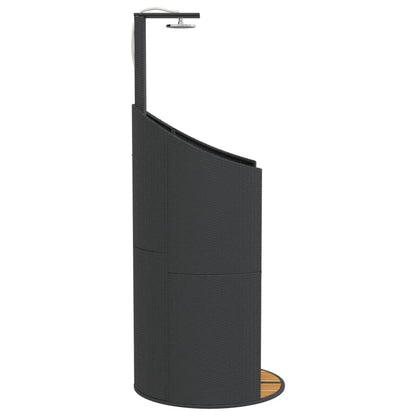 Douche D'extérieur 100X100X241,5 Cm Poly Rotin Bois Acacia