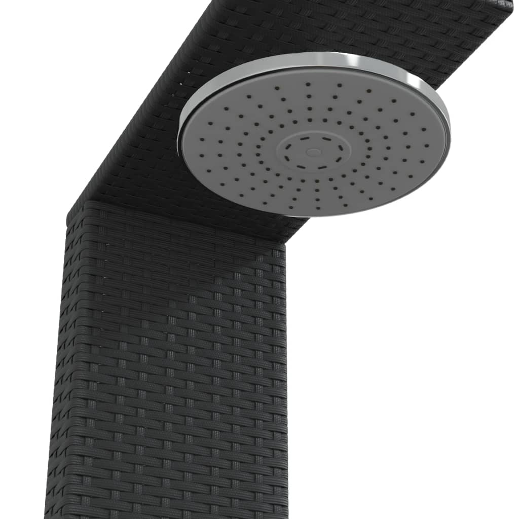 Douche D'extérieur 100X100X241,5 Cm Poly Rotin Bois Acacia