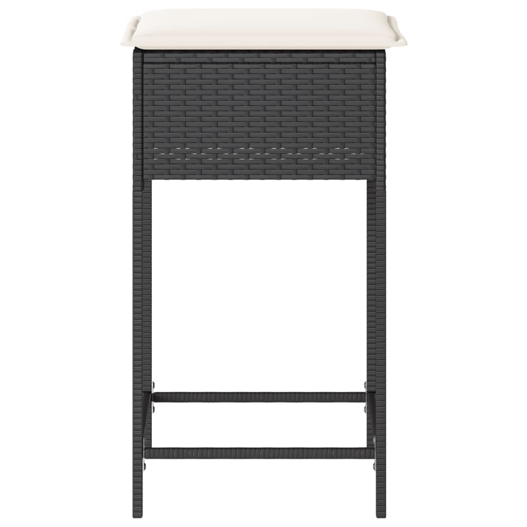 Tabourets De Bar Jardin Coussins Lot De 2 Résine Tressée