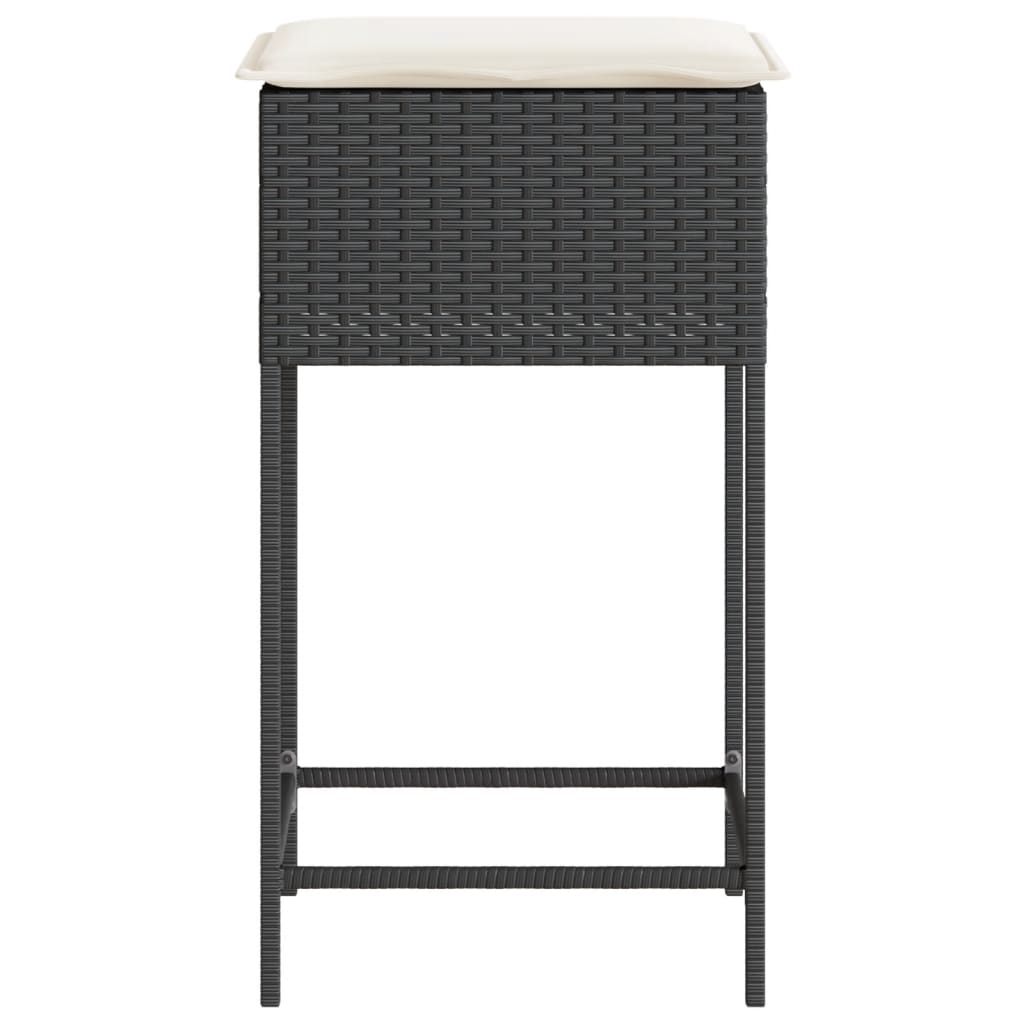 Tabourets De Bar Jardin Coussins Lot De 2 Résine Tressée