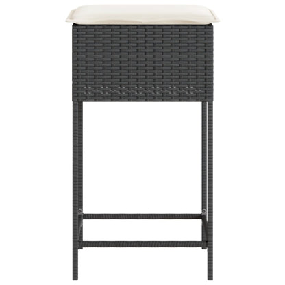 Tabourets De Bar Jardin Coussins Lot De 2 Résine Tressée