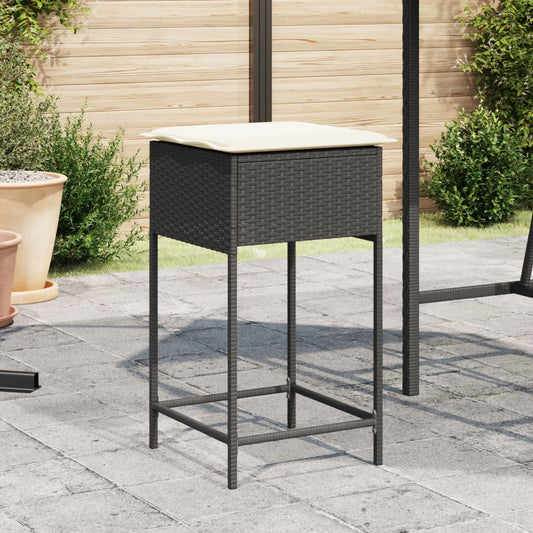 Tabourets De Bar Jardin Coussins Lot De 2 Résine Tressée