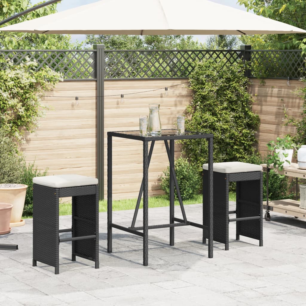 Tabourets De Bar De Jardin Et Coussins Lot De 4 Résine Tressée