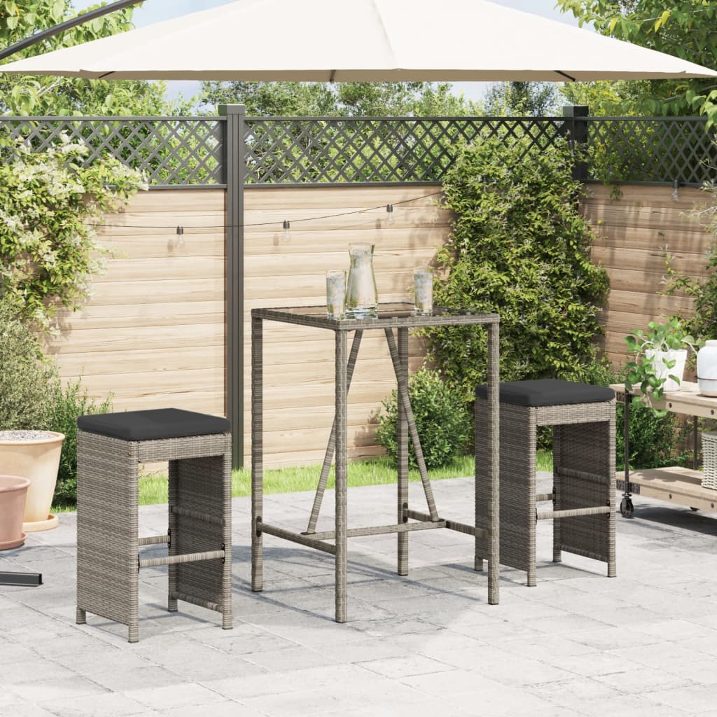 Tabourets De Bar De Jardin Et Coussins Lot De 4 Résine Tressée