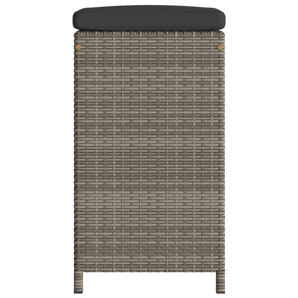 Tabourets De Bar De Jardin Et Coussins Lot De 4 Résine Tressée