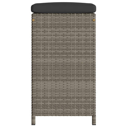 Tabourets De Bar De Jardin Et Coussins Lot De 4 Résine Tressée