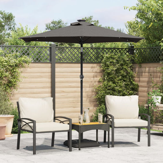 Parasol De Jardin Led Et Mât En Acier 225X225X212 Cm