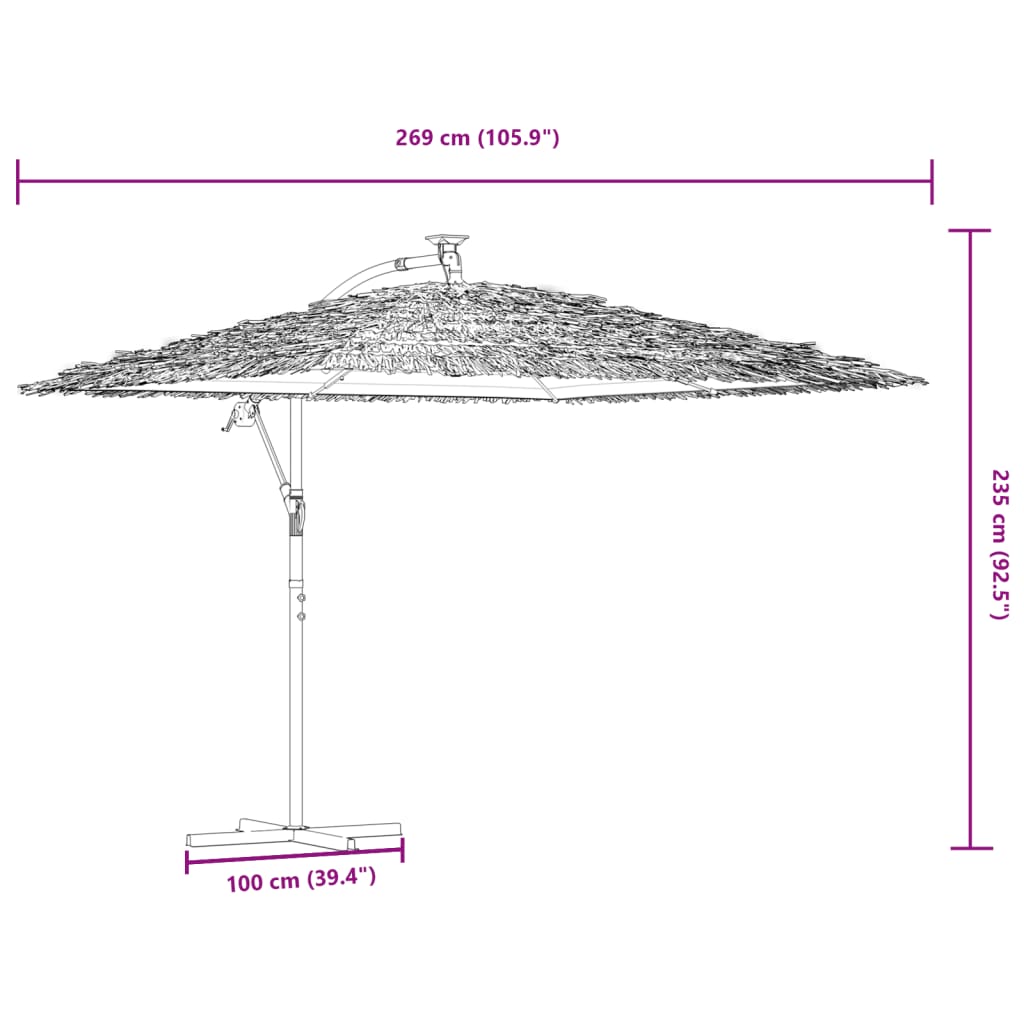 Parasol De Jardin Avec Mât En Acier