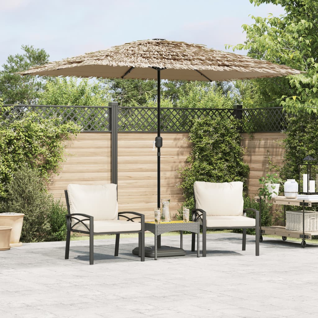 Parasol De Jardin Avec Led Et Mât En Acier Marron 300X200X250Cm