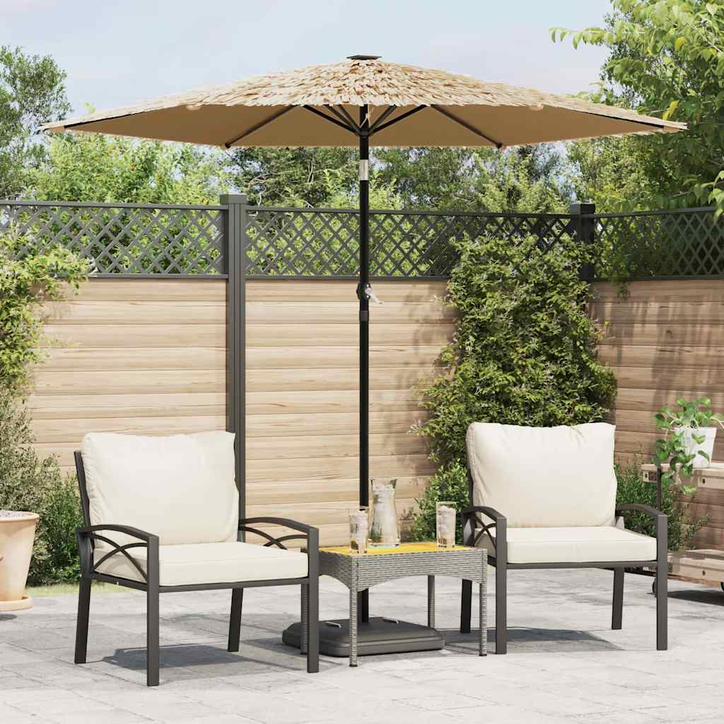 Parasol De Jardin Avec Led Et Mât En Acier Marron 300X200X250Cm