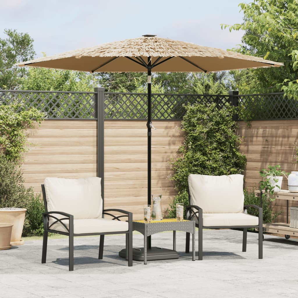 Parasol De Jardin Avec Led Et Mât En Acier Marron 300X200X250Cm