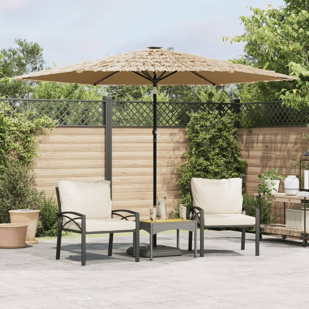 Parasol De Jardin Avec Led Et Mât En Acier Marron 300X200X250Cm