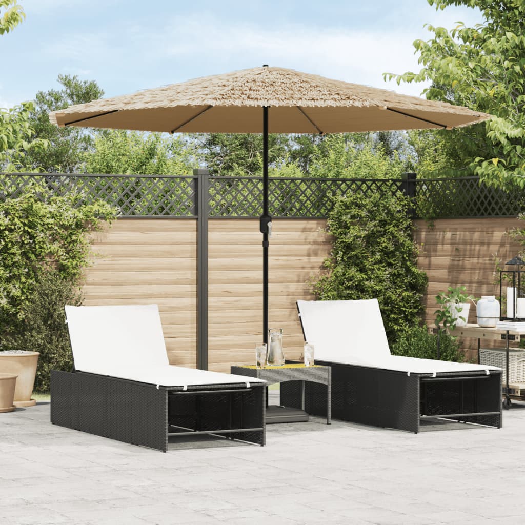 Parasol De Jardin Avec Led Et Mât En Acier Marron 300X200X250Cm