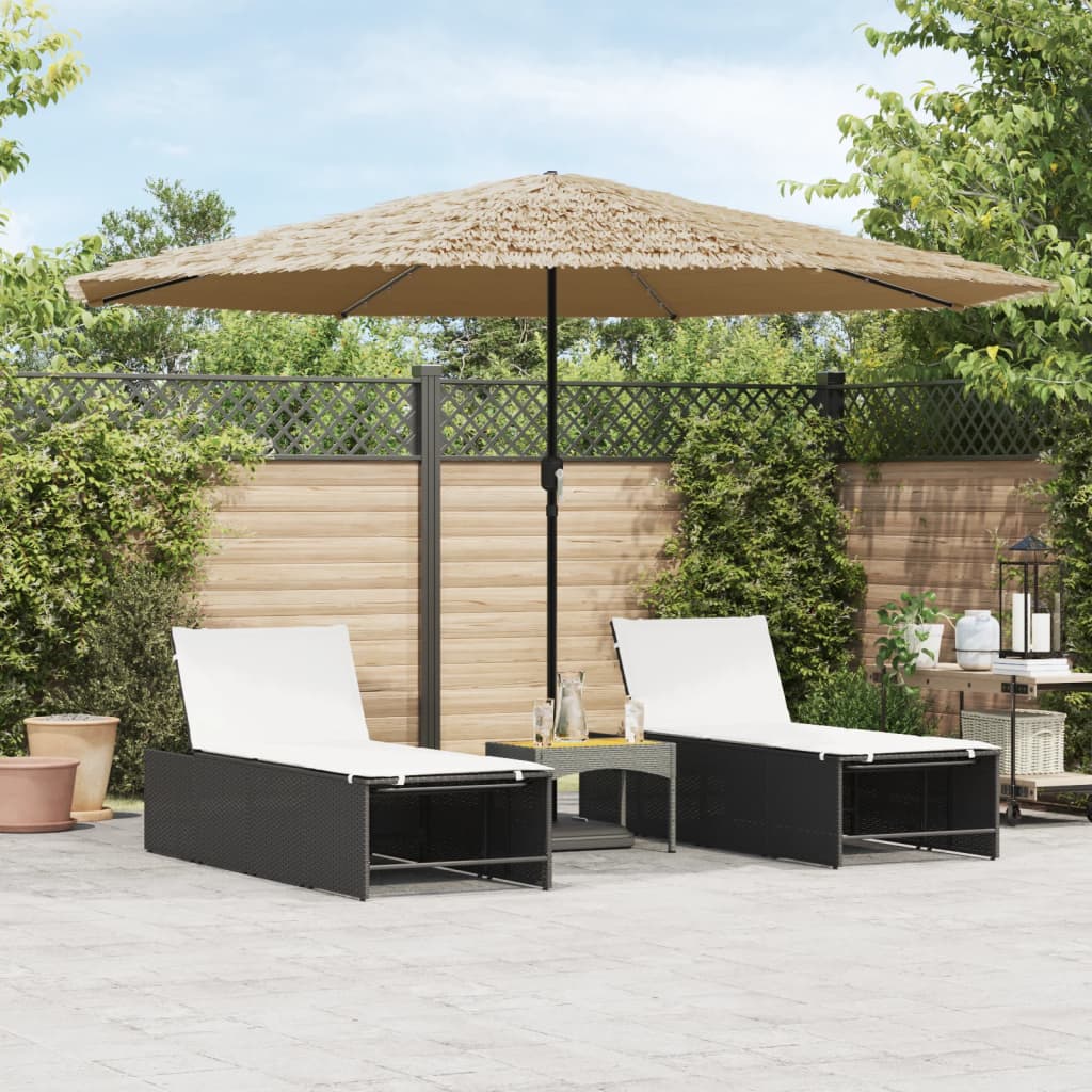 Parasol De Jardin Avec Led Et Mât En Acier Marron 300X200X250Cm