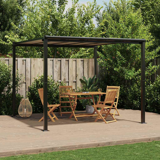 Tonnelle De Jardin Anthracite 3X3 M Aluminium