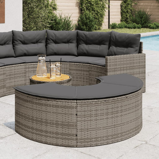 Tabouret De Jardin Avec Coussin Résine Tressée