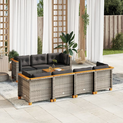 Salon De Jardin Avec Coussins 8 Pcs Résine Tressée