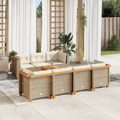 Salon De Jardin Avec Coussins 8 Pcs Résine Tressée