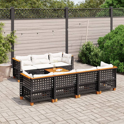 Salon De Jardin Avec Coussins 8 Pcs Résine Tressée