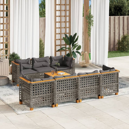 Salon De Jardin Avec Coussins 8 Pcs Résine Tressée