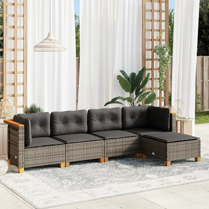 Salon De Jardin Avec Coussins 6 Pcs Résine Tressée
