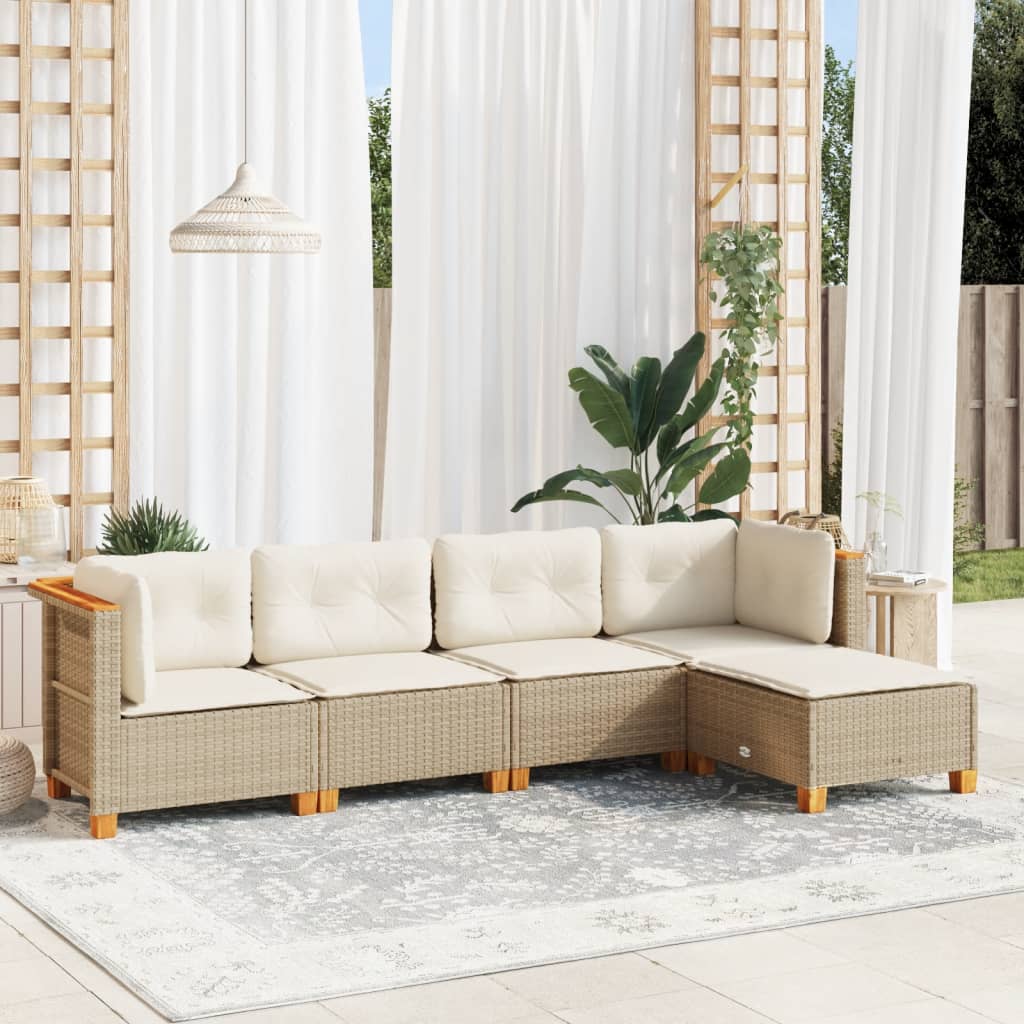 Salon De Jardin Avec Coussins 6 Pcs Résine Tressée