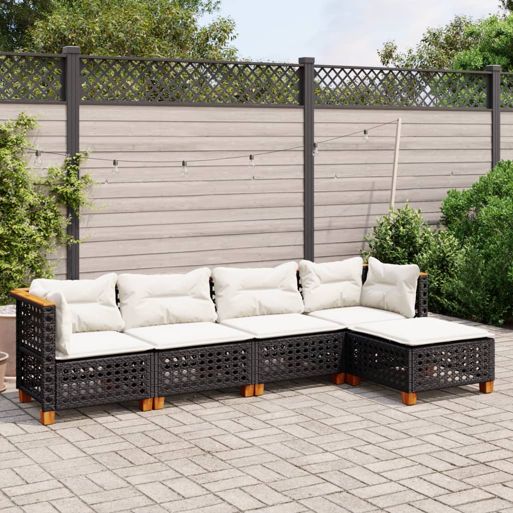 Salon De Jardin Avec Coussins 6 Pcs Résine Tressée