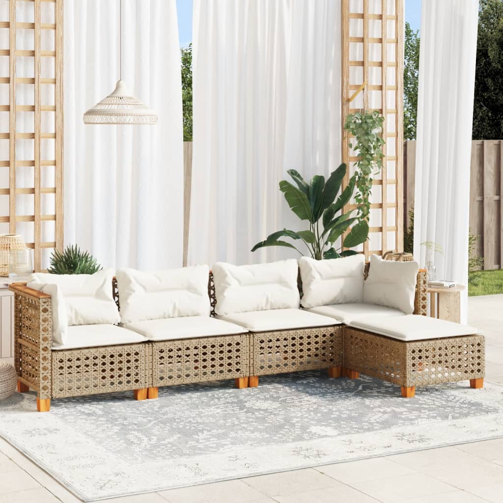 Salon De Jardin Avec Coussins 6 Pcs Résine Tressée