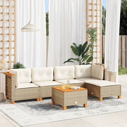 Salon De Jardin Avec Coussins 6 Pcs Résine Tressée