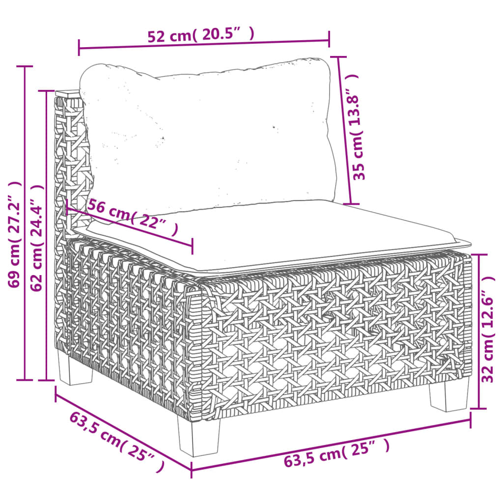 Salon De Jardin Avec Coussins 8 Pcs Résine Tressée